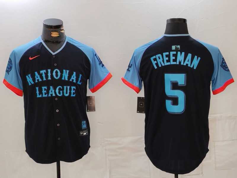 Mens Los Angeles Dodgers #5 Freddie Freeman Navy 2024 All Star Limited Stitched Jersey